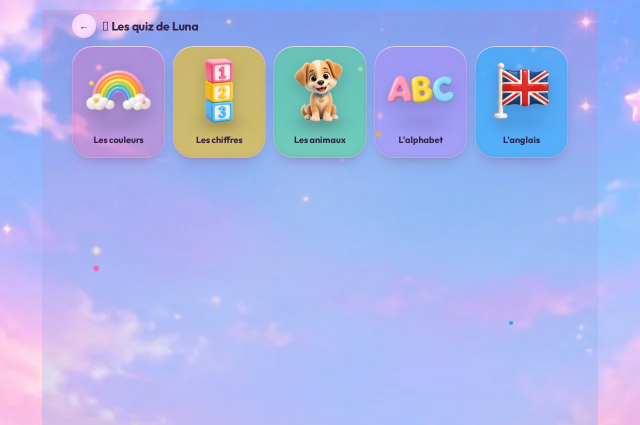 Aperçu réel de l'activité Quiz dans Luna Kids