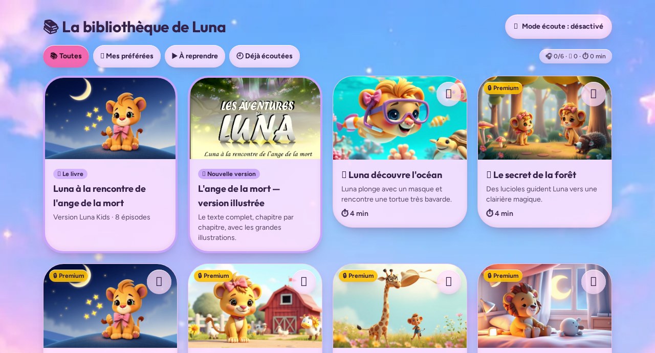 Aperçu réel de l'activité Histoires dans Luna Kids