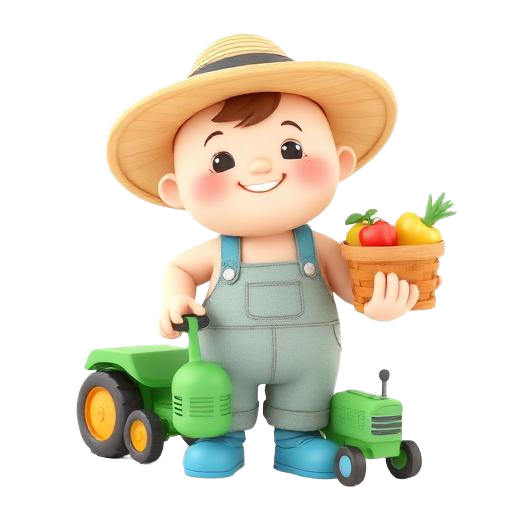 Illustration 3D de l'agriculteur