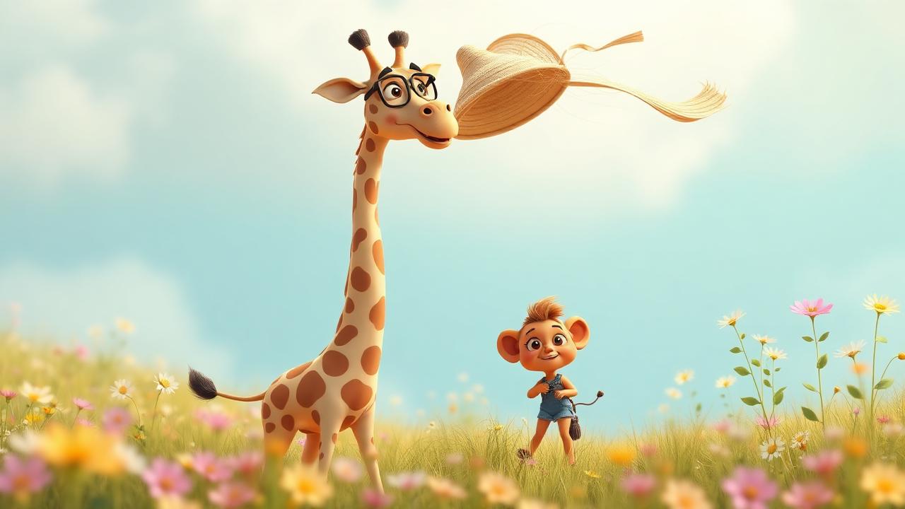 Madame Girafe perd son chapeau