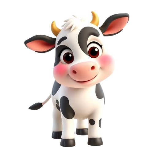 Illustration 3D de La vache